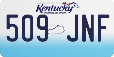 KY license plate 509JNF
