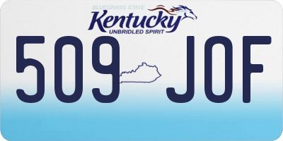 KY license plate 509JOF