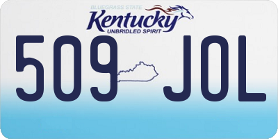 KY license plate 509JOL