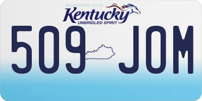 KY license plate 509JOM