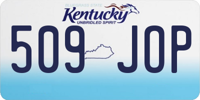 KY license plate 509JOP
