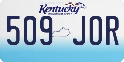 KY license plate 509JOR