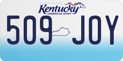 KY license plate 509JOY