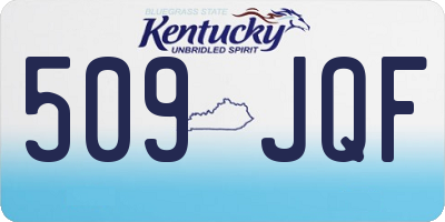 KY license plate 509JQF