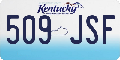 KY license plate 509JSF
