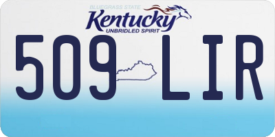 KY license plate 509LIR
