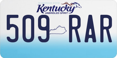 KY license plate 509RAR