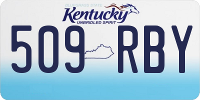 KY license plate 509RBY
