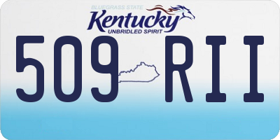 KY license plate 509RII