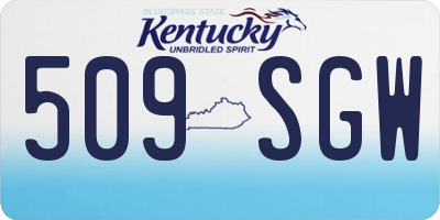 KY license plate 509SGW