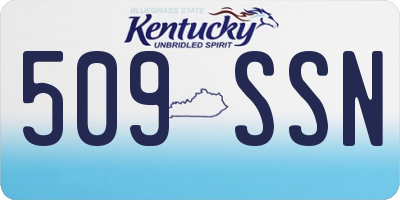 KY license plate 509SSN