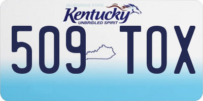 KY license plate 509TOX
