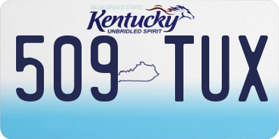 KY license plate 509TUX