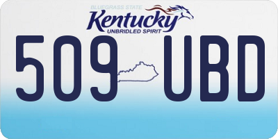 KY license plate 509UBD