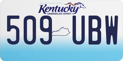 KY license plate 509UBW