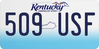 KY license plate 509USF