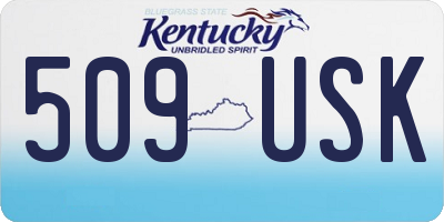 KY license plate 509USK