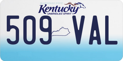 KY license plate 509VAL