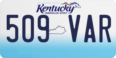 KY license plate 509VAR
