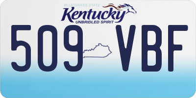 KY license plate 509VBF