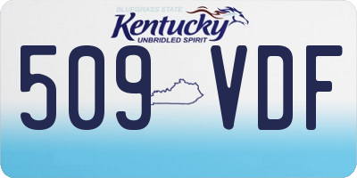 KY license plate 509VDF
