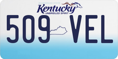 KY license plate 509VEL