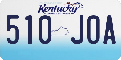 KY license plate 510JOA
