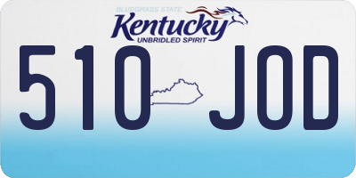 KY license plate 510JOD