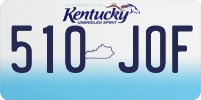 KY license plate 510JOF