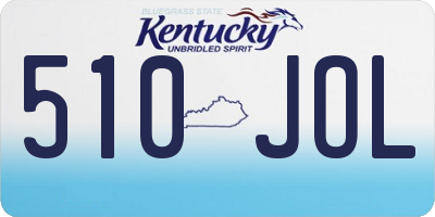 KY license plate 510JOL
