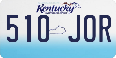 KY license plate 510JOR