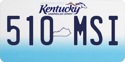 KY license plate 510MSI