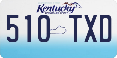 KY license plate 510TXD