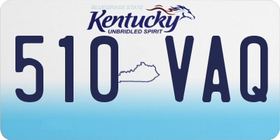KY license plate 510VAQ