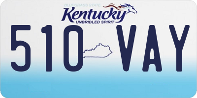 KY license plate 510VAY