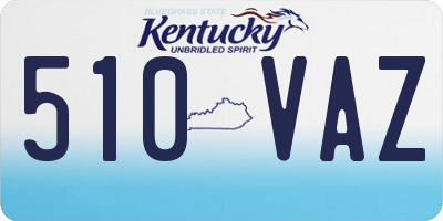 KY license plate 510VAZ