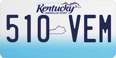 KY license plate 510VEM