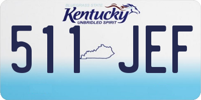 KY license plate 511JEF