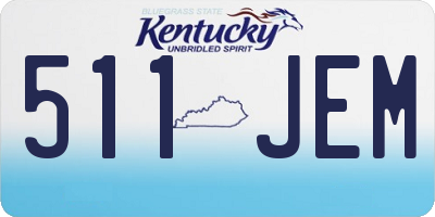 KY license plate 511JEM
