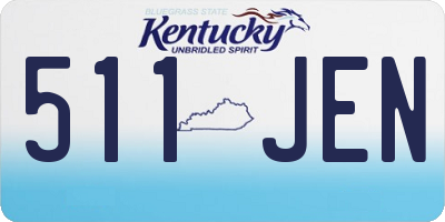 KY license plate 511JEN