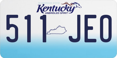 KY license plate 511JEO