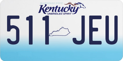 KY license plate 511JEU