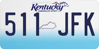 KY license plate 511JFK