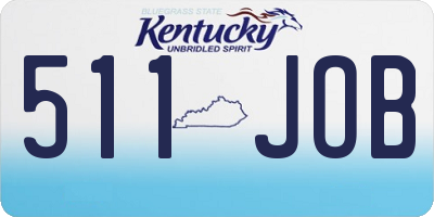 KY license plate 511JOB