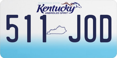 KY license plate 511JOD