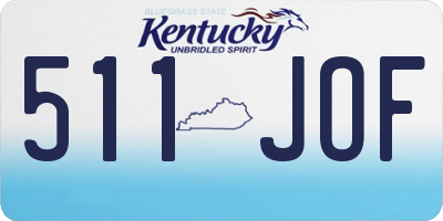 KY license plate 511JOF