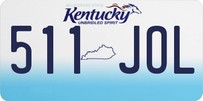 KY license plate 511JOL