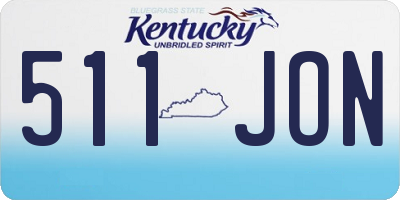 KY license plate 511JON