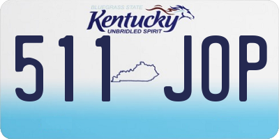 KY license plate 511JOP