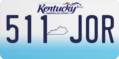 KY license plate 511JOR